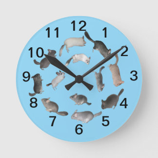 Chinchilla jumping clock runde wanduhr