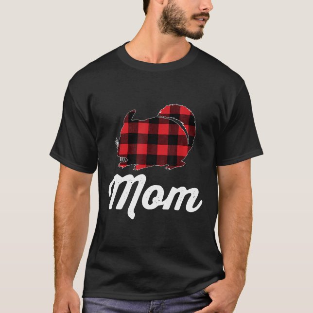 Chinchilla Mom Lover Red Plaid Rodent Pet Owner Ga T-Shirt (Vorderseite)