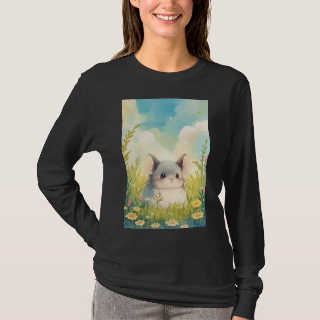 Chinchilla Nestled in Nature Embrace T-Shirt (Vorderseite)