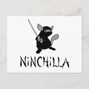 Chinchilla Ninja Postcard Postkarte