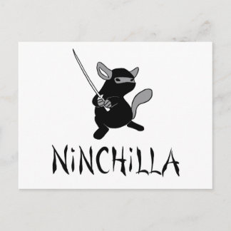 Chinchilla Ninja Postcard Postkarte