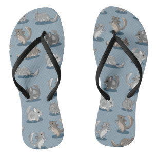 Chinchilla Pattern Flip Flops