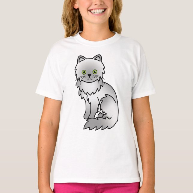 Chinchilla Persischer Niedlicher Cartoon Katze Ill T-Shirt (Vorderseite)