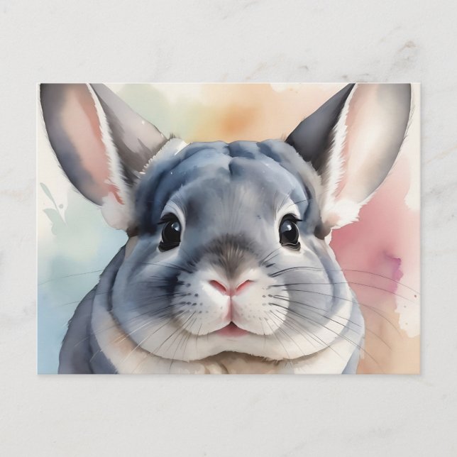 Chinchilla Portrait Postkarte (Vorderseite)