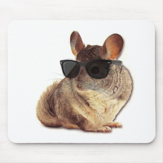 Chinchilla-Sonnenbrille Mousepad (Vorne)