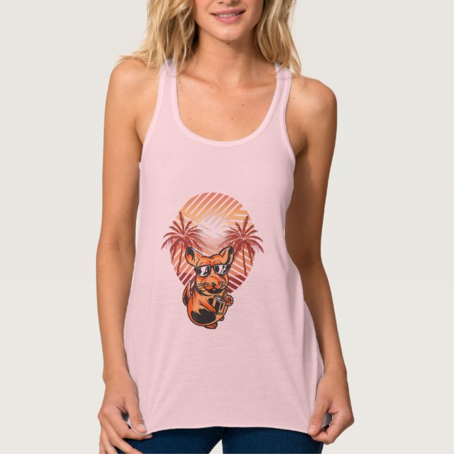 Chinchilla Summer Palm Vacation Chinchillas Eigent Tank Top (Vorderseite)
