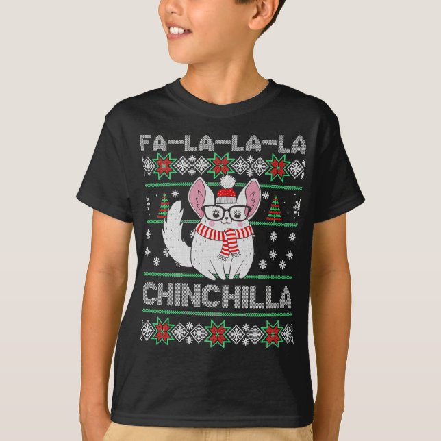 Chinchilla Ugly Christmas Sweater T-Shirt (Vorderseite)