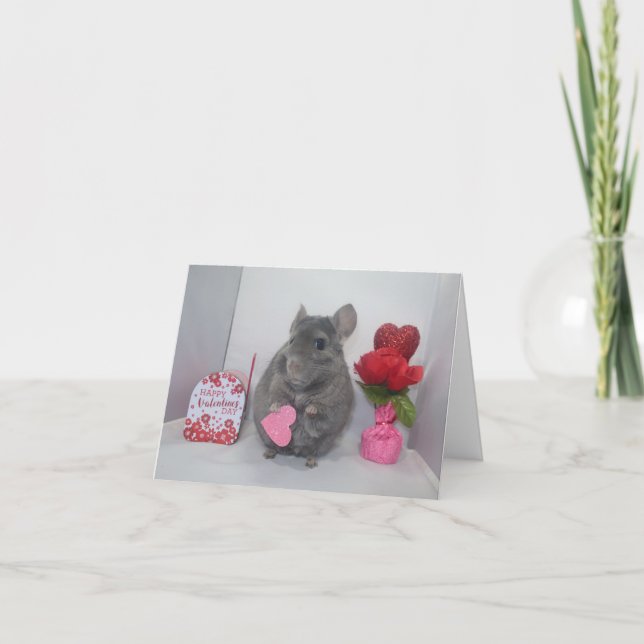 Chinchilla valentine feiertagskarte (Vorderseite)