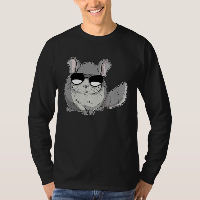 Chinchilla Wearing Sunglasses  Chinchilin T-Shirt (Vorderseite)