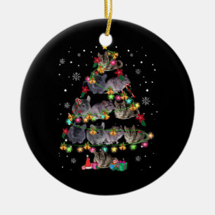 Chinchilla Weihnachtsbaum Funny Rodents Lover Xmas Keramik Ornament