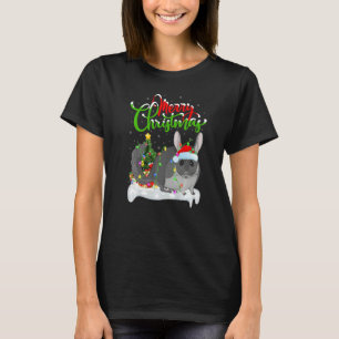 Chinchilla-Weihnachtsdekorationen Weihnachtsmann C T-Shirt
