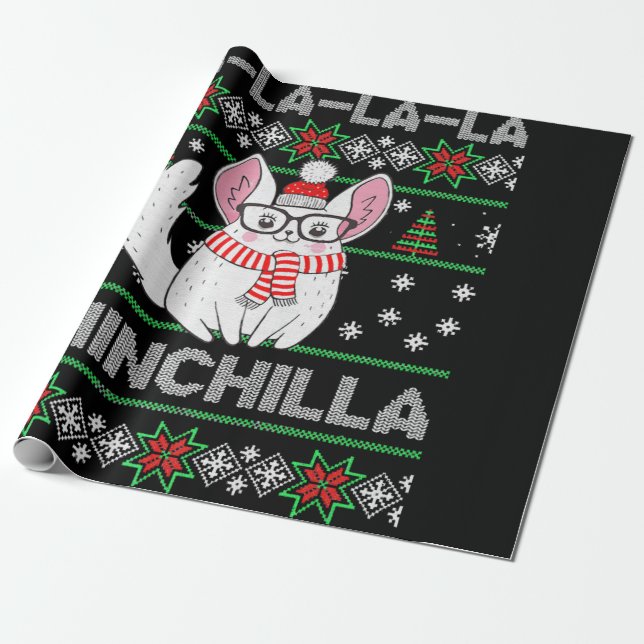 Chinchilla Weihnachtsgeschenk für Chinchilla Liebe Geschenkpapier (Ungerollt)