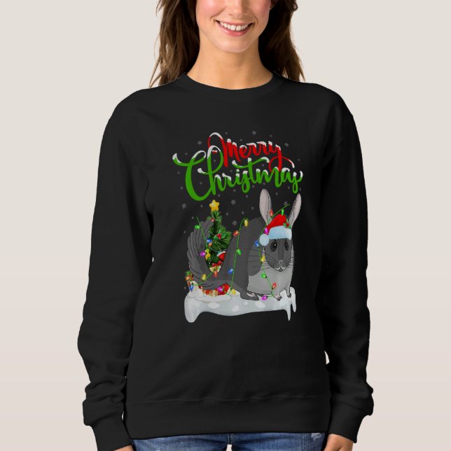 Chinchilla  Xmas Decorations Santa Chinchilla Chri Sweatshirt (Vorderseite)