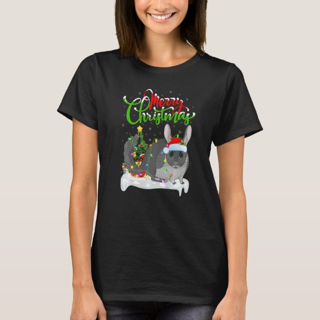 Chinchilla  Xmas Decorations Santa Chinchilla Chri T-Shirt (Vorderseite)