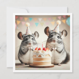 Chinchillas essen Kuchen Geburtstagseinladung Einladung