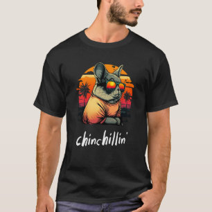 Chinchillin' Retro Groovy Chinchilla 3 T-Shirt