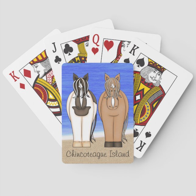 Chincoteague Island and Ponies Playing Cards Spielkarten (Rückseite)