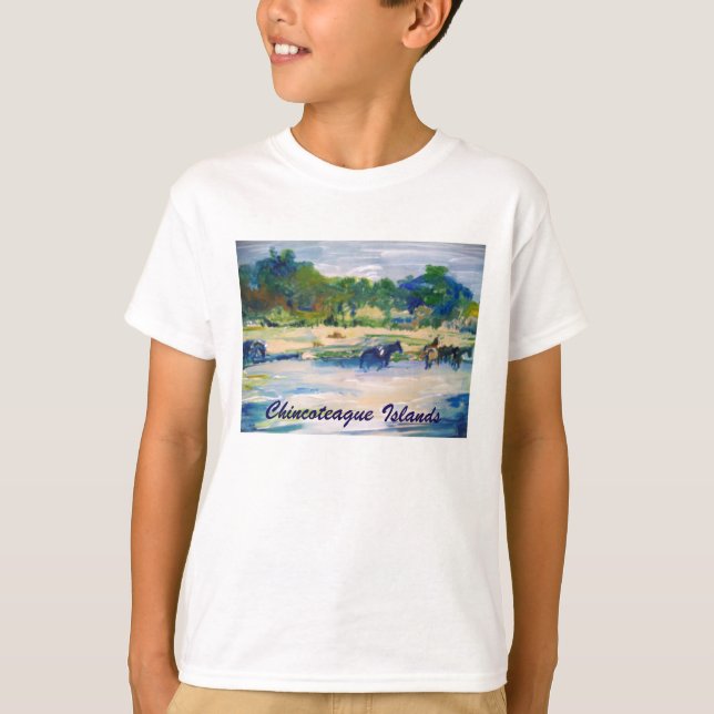 Chincoteague Island Horse Painting Sweatshirt T-Shirt (Vorderseite)