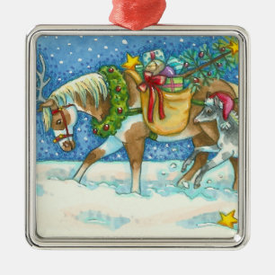 CHINCOTEAGUE ISLAND PONIES CHRISTMAS ORNANATION ORNAMENT AUS METALL