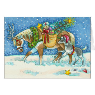 CHINCOTEAGUE PONIES CHRISTMAS GREETCARD Leere