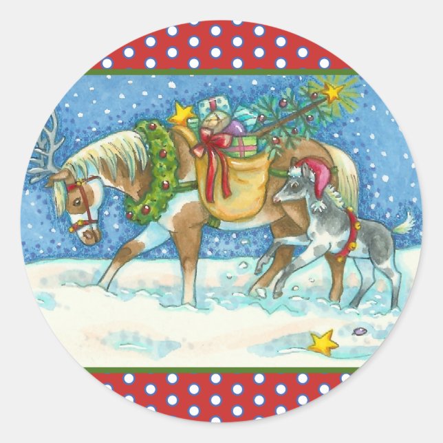 CHINCOTEAGUE PONIES & HOLIDAY WISHER HORSE STICKER (Vorderseite)