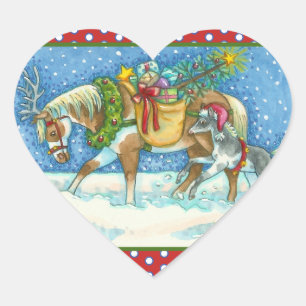 CHINCOTEAGUE PONIES & HOLIDAY WISHER HORSE STICKER