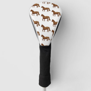 Chincoteague Pony Braune Aquarellmalerei Pferd Golf Headcover