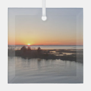 Chincoteague Sunset I Virginia Landschaft Ornament Aus Glas