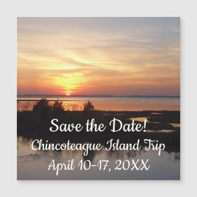Chincoteague Sunset II Virginia Landschaft Magnetkarte (Vorderseite)
