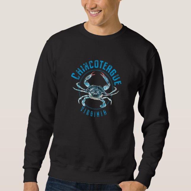 Chincoteague Virginia Blaue Krabbe Sweatshirt (Vorderseite)