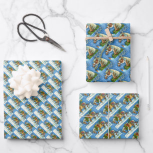 CHINCOTEAGUE WEIHNACHTSPONYS, SCHLITTENGLOCKEN & S GESCHENKPAPIER SET