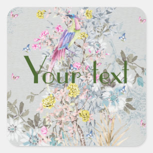 Chine soirée, Toile, Naturszene, antique, muster, Quadratischer Aufkleber