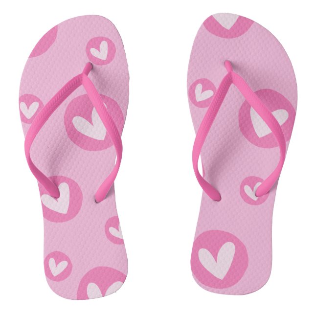 Chinelos Rosa com Padrão de Corações Flip Flops (Fußbett)