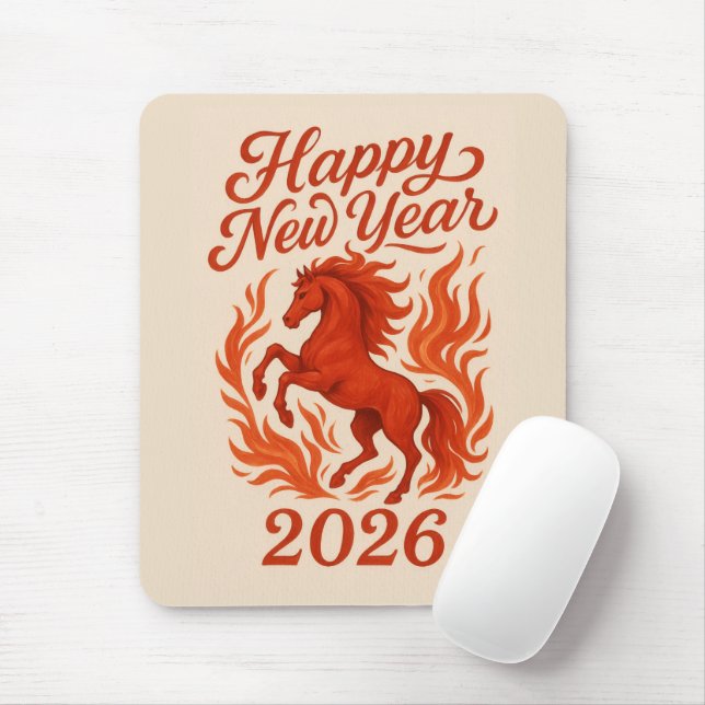Chinese 2026 Fiery Horse Mousepad (Mit Mouse)