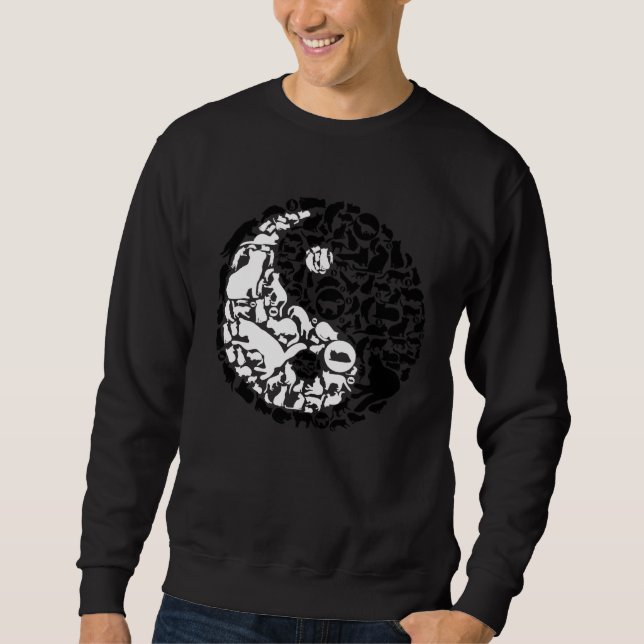Chinese Cats Yin Yang Symbol Cat Sweatshirt (Vorderseite)
