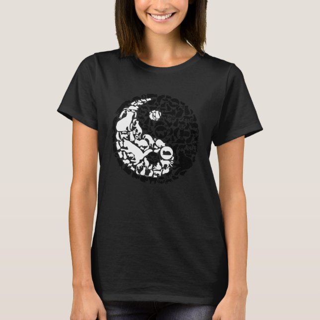 Chinese Cats Yin Yang Symbol Cat T-Shirt (Vorderseite)