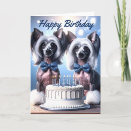 Chinese Crested Birthday Karte