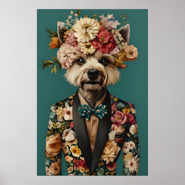 Chinese Crested Dog In Suit Poster, Chinese Poster (Vorne)