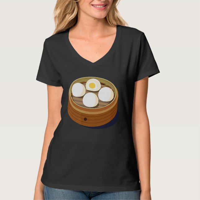 Chinese Dim Sum Sweet Bun Foodie T-Shirt (Vorderseite)