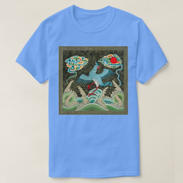 CHINESE DRAGON BIRD TILE T-Shirt (Design vorne)