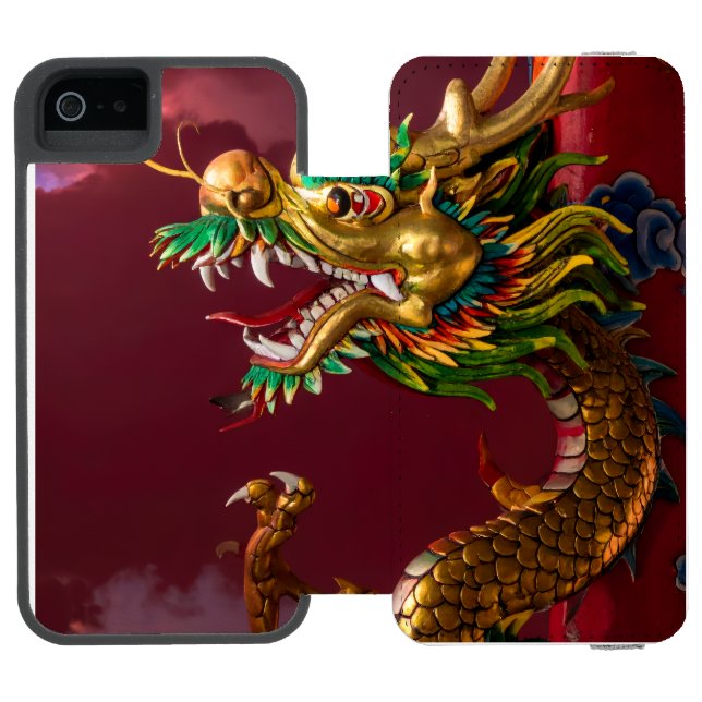 Chinese dragon incipio iPhone Geldbeutel-Hülle (Folio Geöffnet)