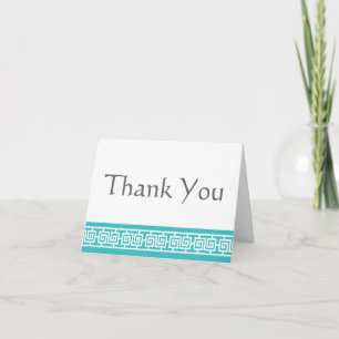 Chinese Elegance in Turquoise Thank You Card Dankeskarte