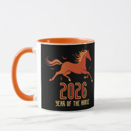 Chinese Fire Horse New Year 2026 Tasse