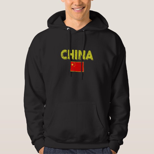 Chinese Flag Pride Retro  China Flag Costume Men W Hoodie (Vorderseite)