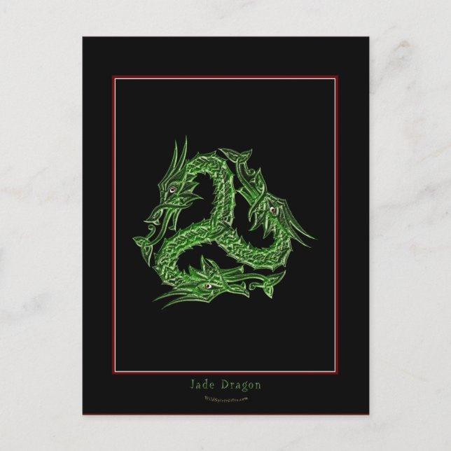 CHINESE GREEN DRAGON Design Postkarte (Vorderseite)
