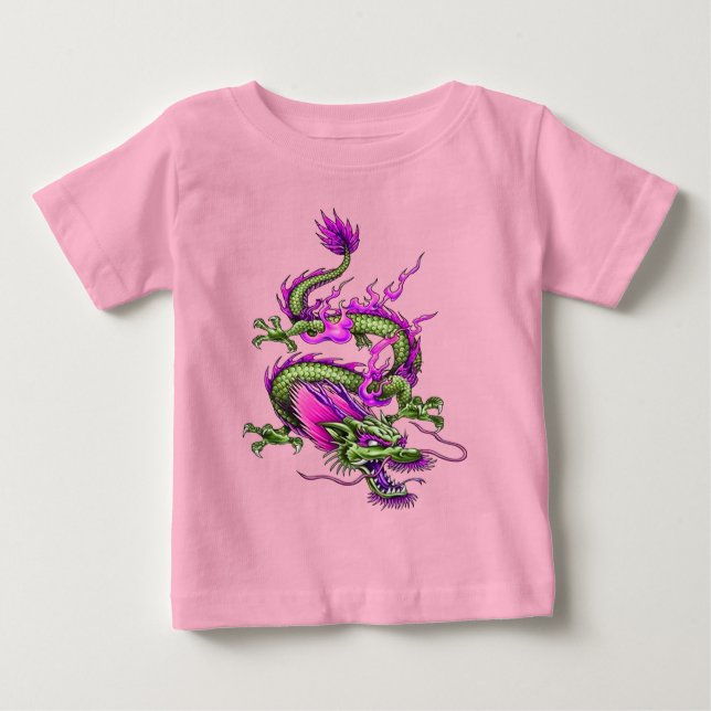 Chinese Horned Dragon Mythical Flood Making Baby T-shirt (Vorderseite)