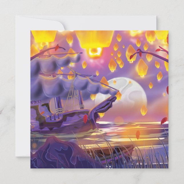 Chinese Lanterns by a moonlit river (Vorderseite)