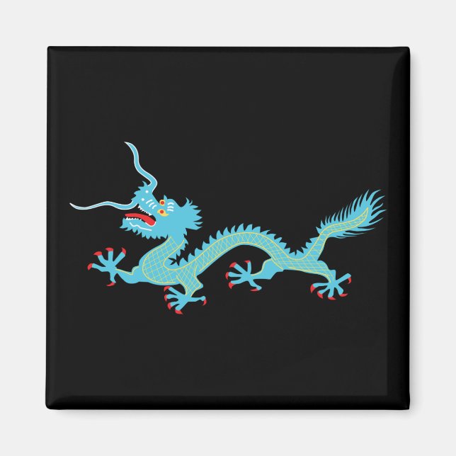 Chinese Light Blue Dragon Magnet (Vorne)