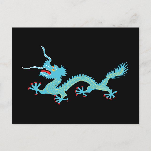 Chinese Light Blue Dragon Postkarte (Vorderseite)