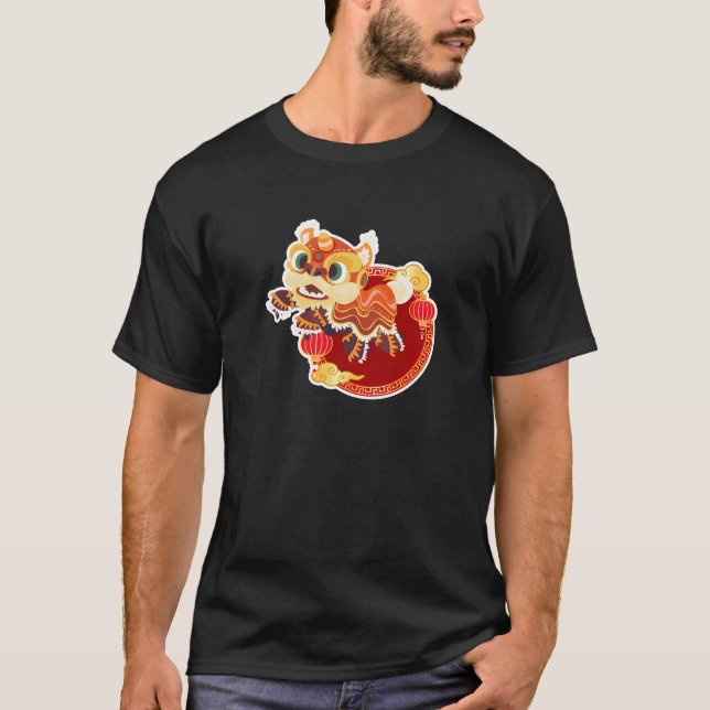 Chinese Lion Dance New Year Tshirt Barongsai (Vorderseite)